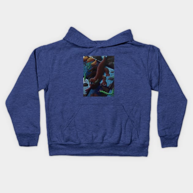 Lizard Blocking Snakes' Kids Kids Hoodie by ManolitoAguirre1990